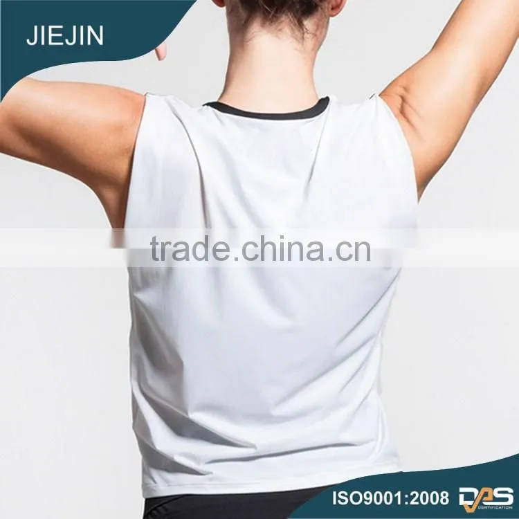 Wholesale plain white tank top-gym tank top woman and tank top hoodie sport