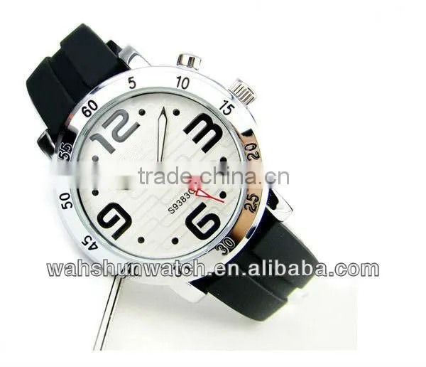 new products fashion silicon wrist band black large numbers men watches 2016