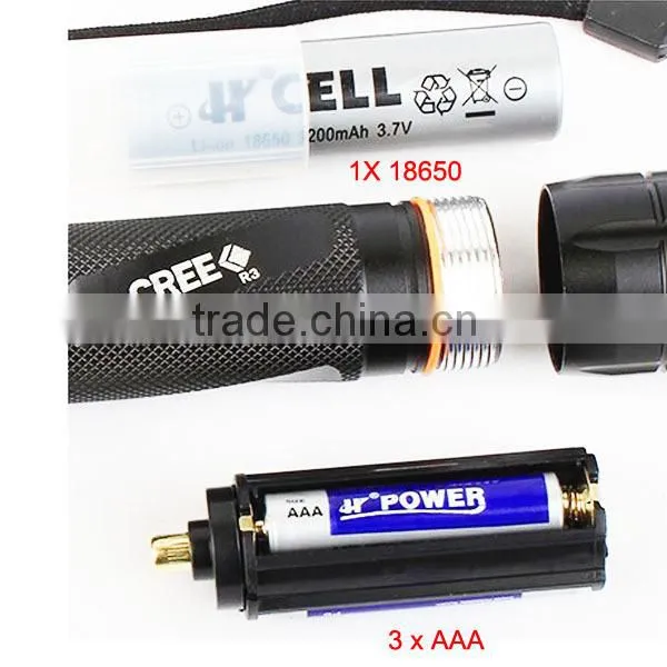 New Multi Function 5w Q5 Police Torch With Window Breaker ACK-1174