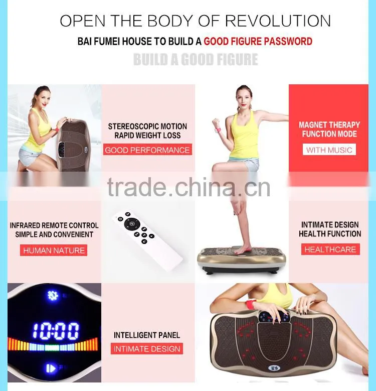 Whole body vibration machine crazy fit massage with music function and Magnetic therapy massage