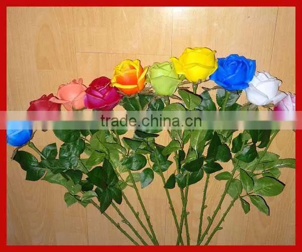 Silk Long Single Stem Mult-color Real Touch Flower Rose