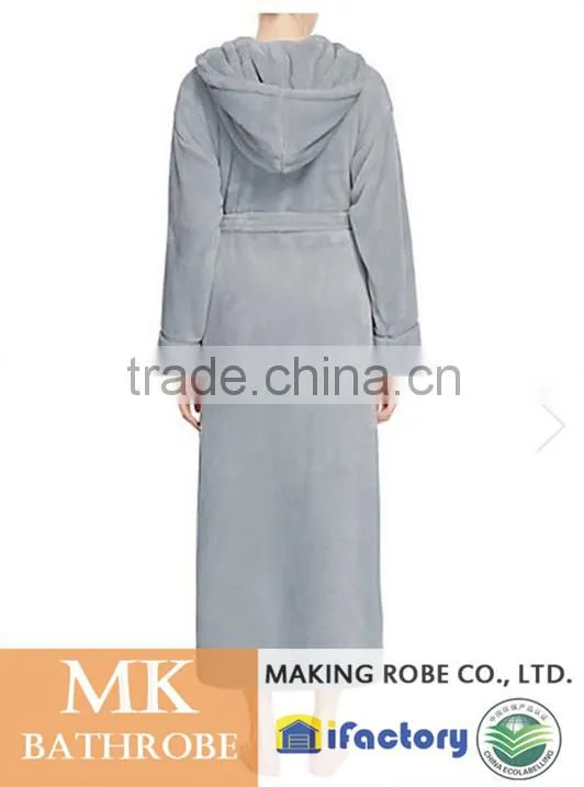 Ladies Hooded Luxury Fleece Dressing Gown