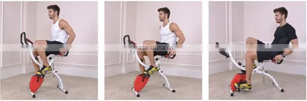 Folding exercise bike with height adjustable