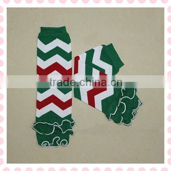 100% COTTON Baby Leg Warmer Chevron Zig Zag Leg Warmers with Ruffles