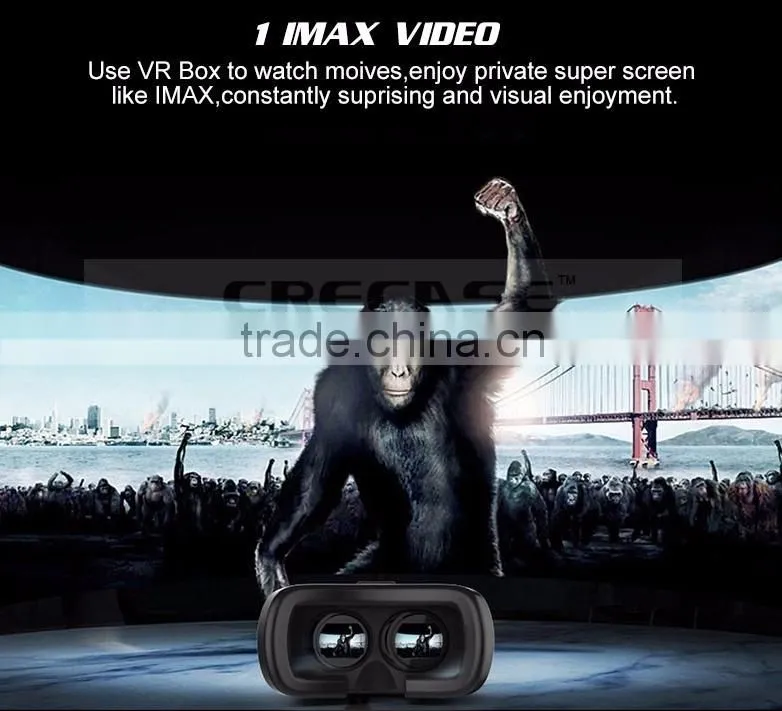 Google cardboard HeadMount VR BOX 2.0 Version VR 3D Glasses for 3.5"-6.0" Smart Phone + bluetooth remote controller with package
