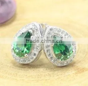 2013 best selling spring collection 925 sterling silver earrings with skyblue cz centers for trendy woman and girls