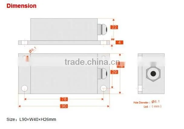 SCA126T Standard Inclinometer with RS232/RS485 or TTL output interface port optional