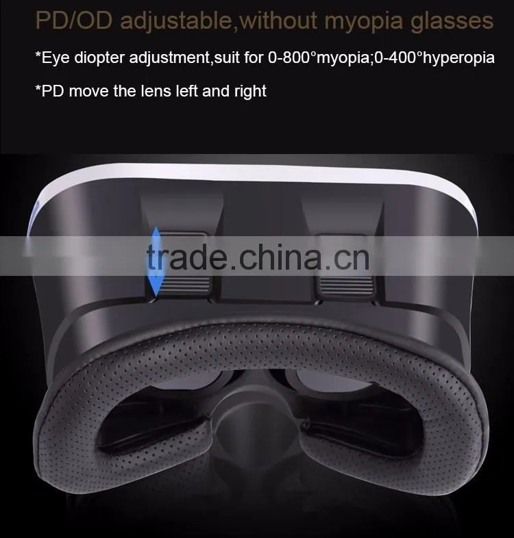 Best Selling Cheap Virtual Reality Glasses VR Headset Big PMMA Lens 3D Video Games Open Sex Film Ajustable