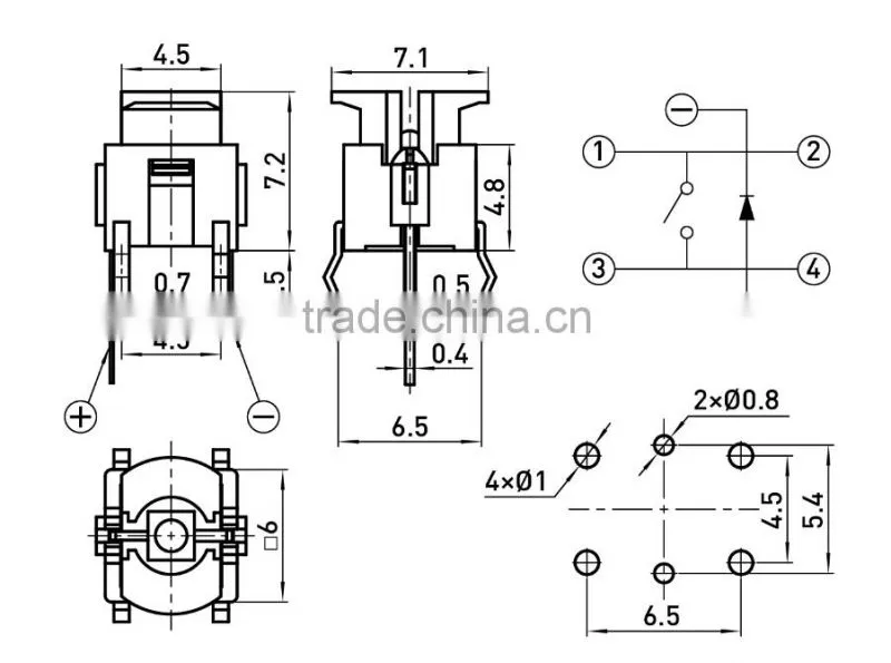 TSL06123 6*6mm illuminated led Tact Switch