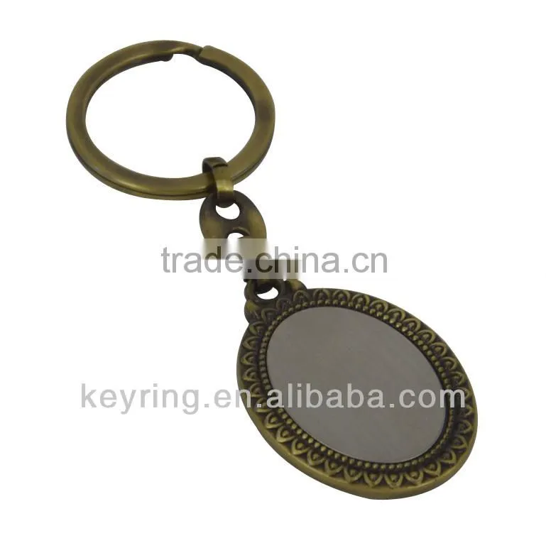 Cheap metal blank keychain Manufacturer with nickel plating, low MOQ and price