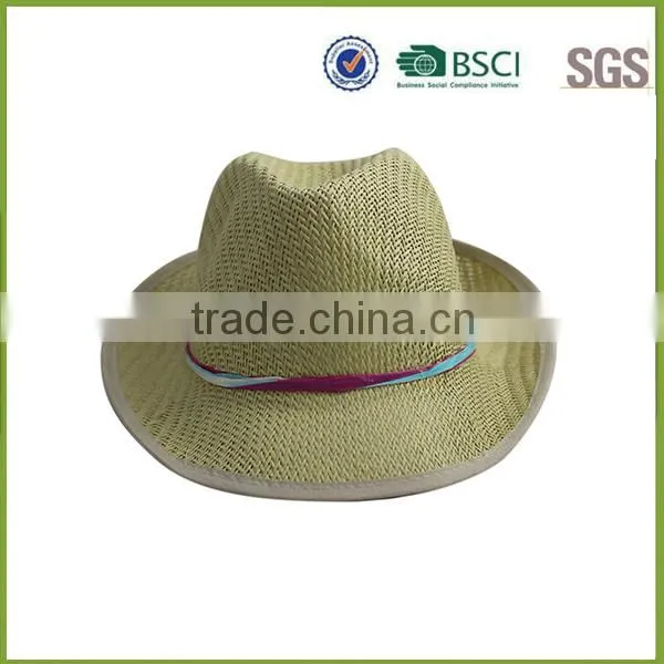 white wholesale mens straw hat decorate straw folding straw hat