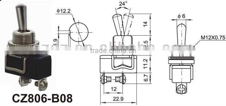 6A Miniature Toggle Switch/ MICRO TOGGLE SWITCHES,single switch