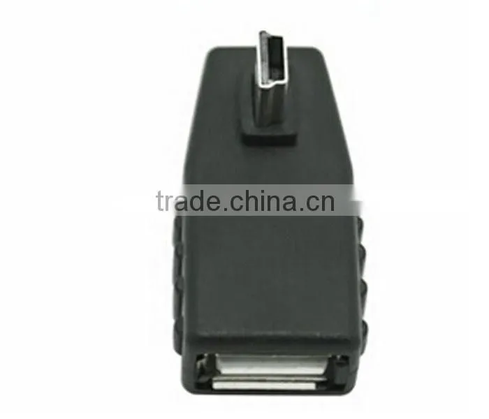 USB Type A Female to Mini USB Type B Male OTG 90 Degree Down Angle Adapter