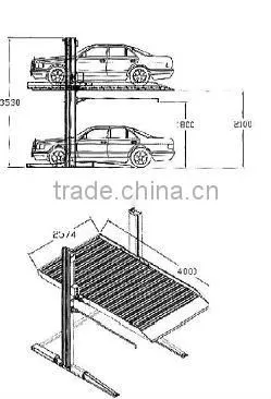 JUNHV JH-TP2700A easy operation 2 floors car parking lift with CE certificate