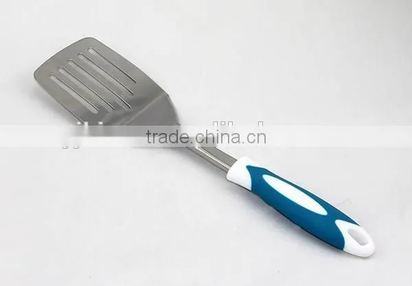PP+TPR material handle type cooking tool stainless steel frying turner with gear edge