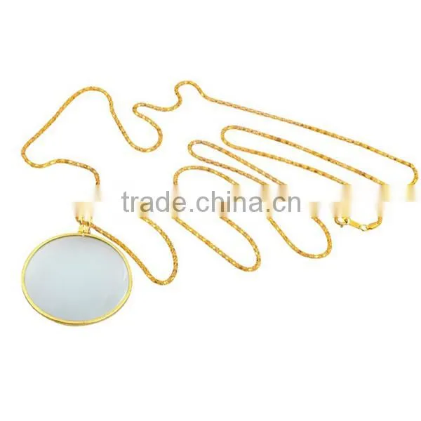 BJ62094-12092 6x Magnifier Pendant Gold Finish Necklace
