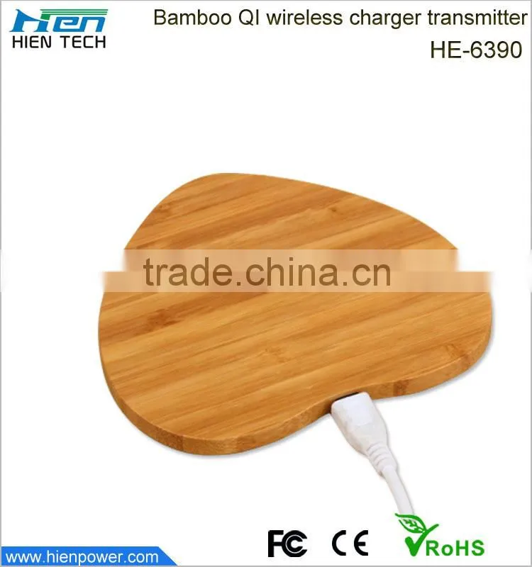 Hot sell universal bamboo mobile phone qi wireless charger power for sony xperia z c6603