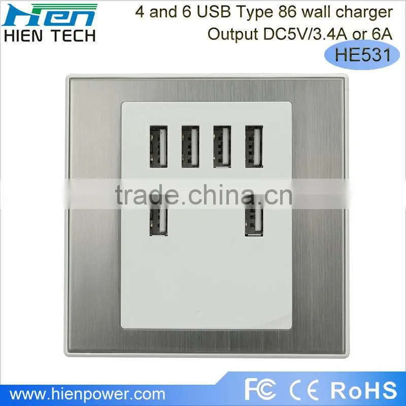 86 type mounting box for HE-522 series and HE-530 series USB wall socket using