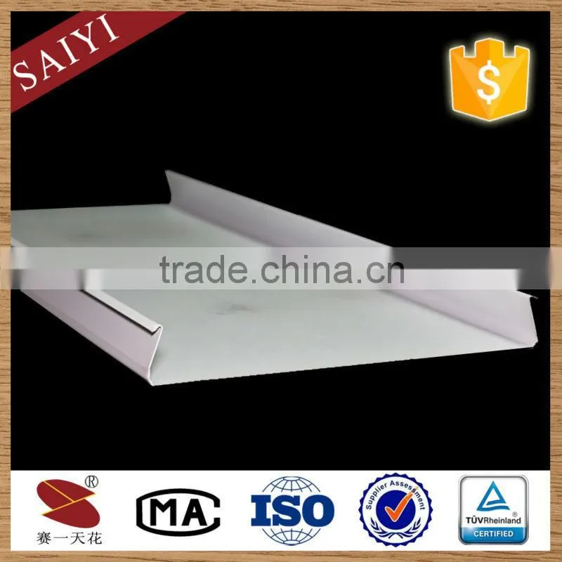 Smoke proof white suspended strip metal ceiling