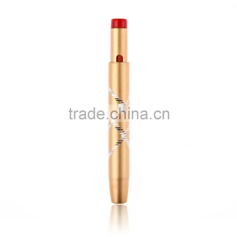 Retractable Lipbrush Mini Flexible Lip Brush Portable Alloy Outer Tube Cover Makeup Tool Travel Home Use