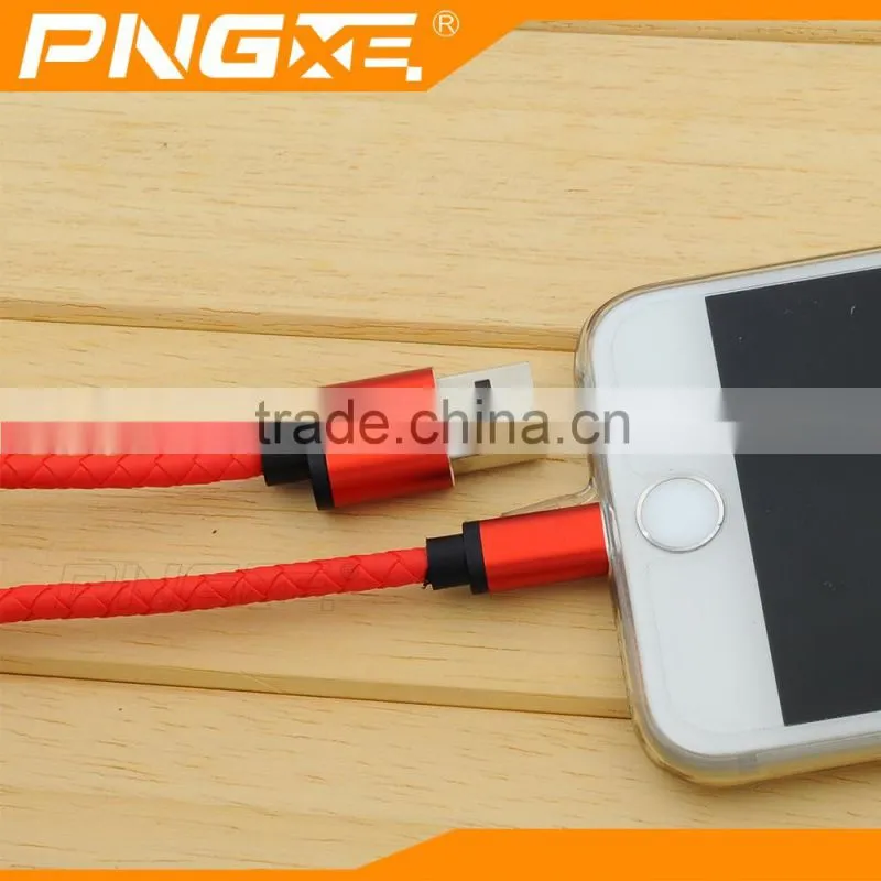Professional cable companies high quality leather micro usb data cable for iphone 6 6s 6plus