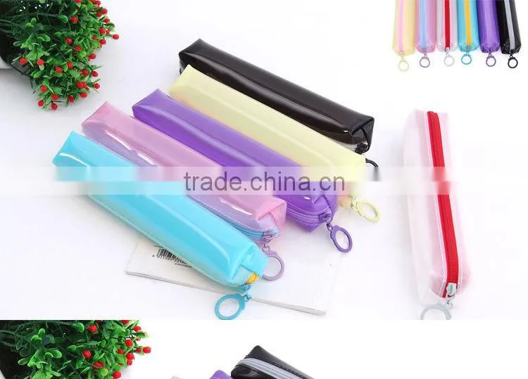 wholesale mini clear plastic candy color pvc eva pencil case for teenagers