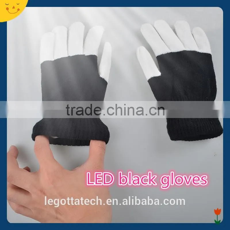 Best selling newest hight quality winter electical fashing lighting colorful laser gloves