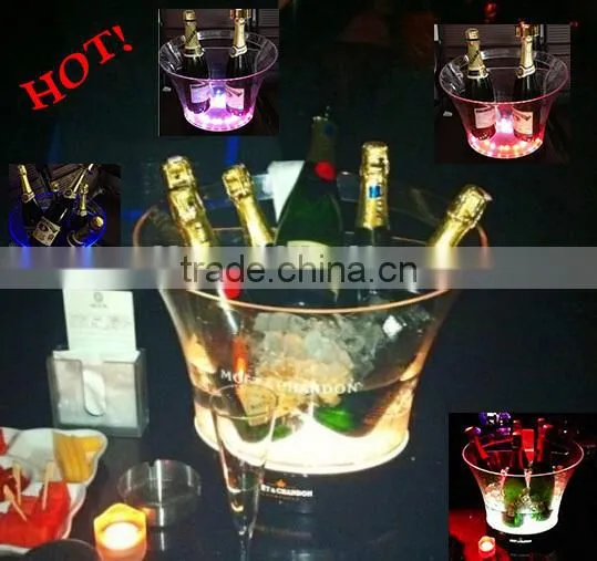New led plastic acrylic champagne ice bucket for party