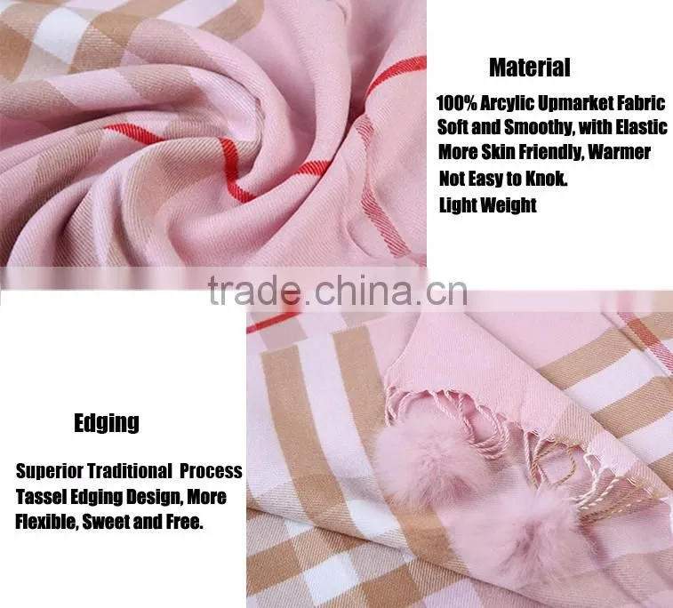 Women's Plaid Blanket Long Shawl Big Grid Winter Warm Lattice Large Scarf Wrap