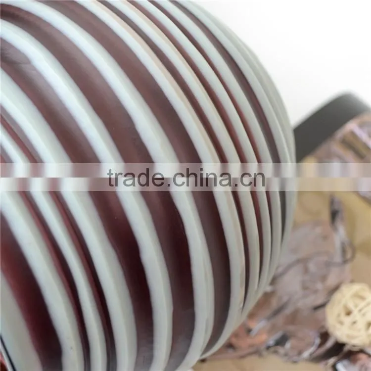 Best Selling Handmade Purple Carved Glass Vase With White Stripe