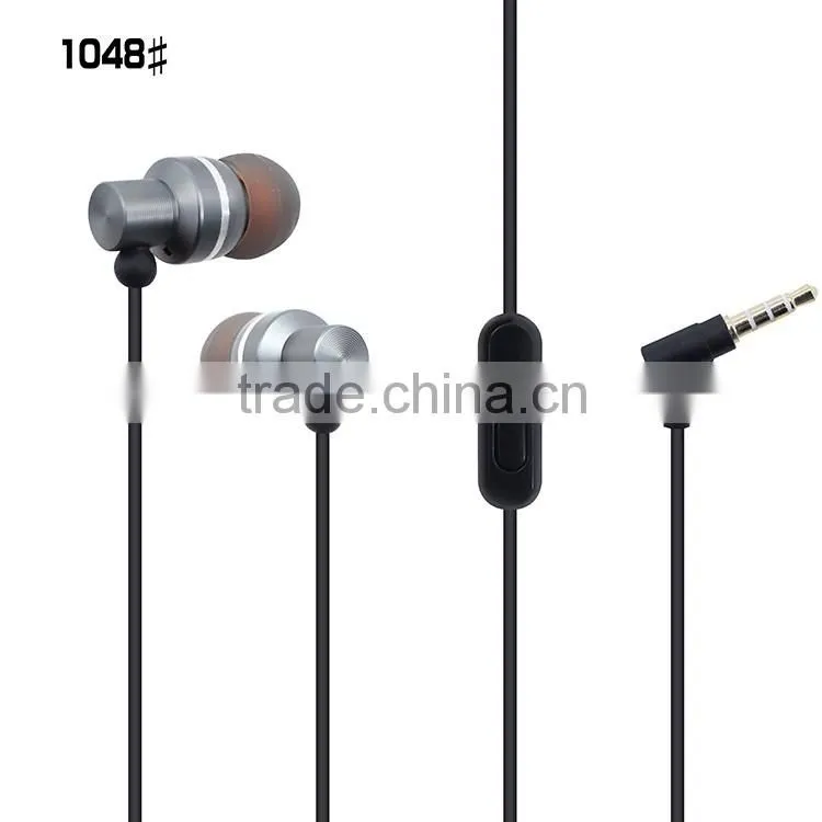 2016 new Mobile earphone, metal earphones with microphone,earphones with mic 3.5mm