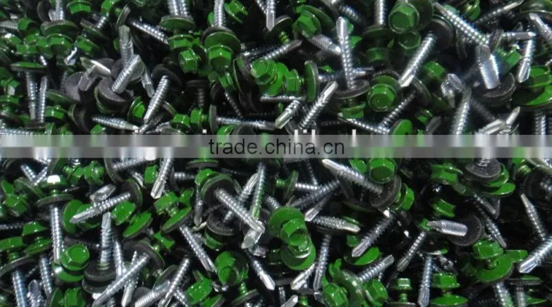 hex washer self drilling screw with EPDM washer RAL