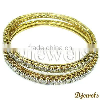 Diamond Gold Bangles, Indian Diamond Gold Bangles, Diamond Jewelry