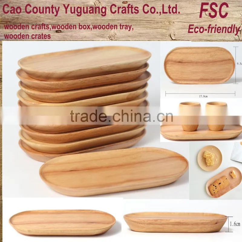 decorative serving tray wood,small oval wood tray,personalized food wood tray