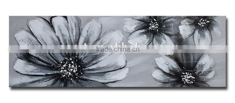 canvas semi abstract flower oil painting for wall decor