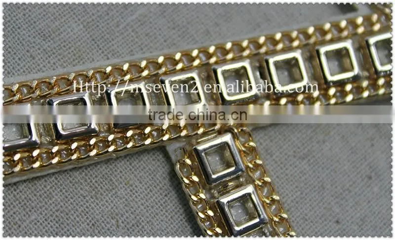 Elegant gold chain Felt Fabric collar, new design collar necklace for women garment