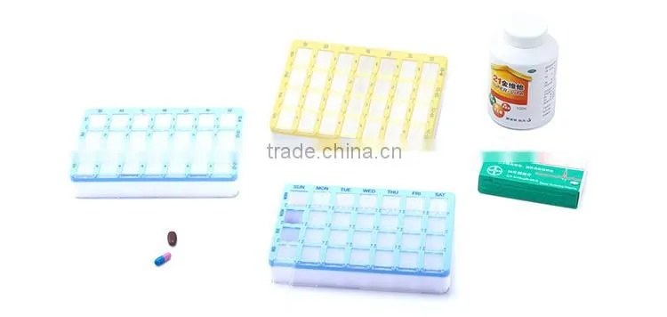 Promotion customized plastic drawer 28 day travel pill box case
