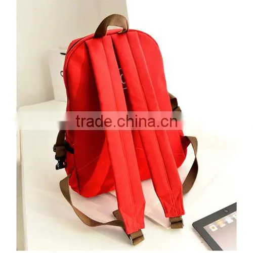 Hot Sell Korea Design Canvas Girl's Backpack with Pouch (BJMHT001)