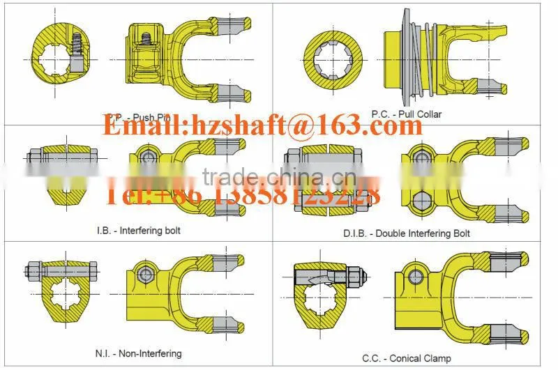 35*98 PTO shaft yoke parts forged with CE Certificated