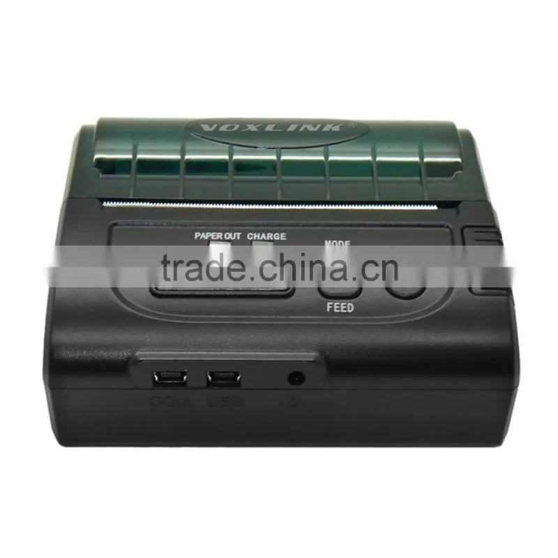 Voxlink portable 80mm pos printer label printer bluetooth barcode printer( android+ios)