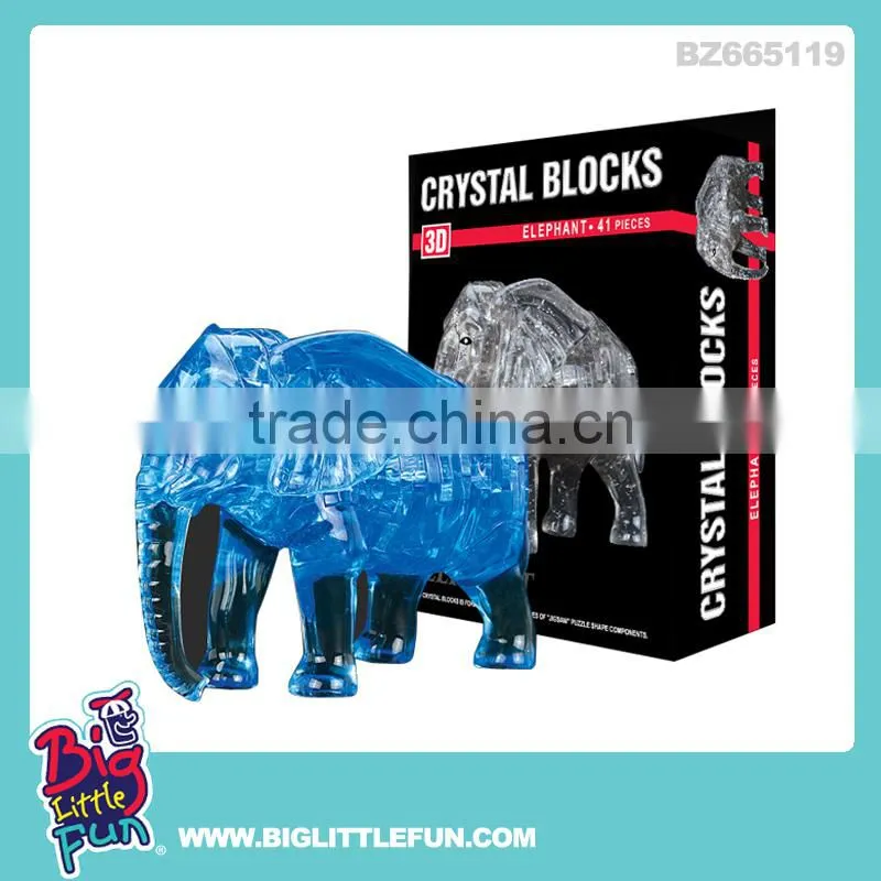 Building block toy, shark shape crystal block with light