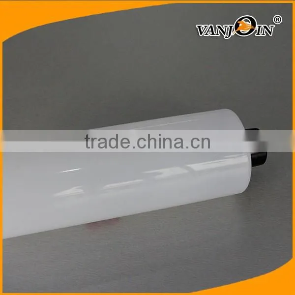 20 oz White PET Cylinder Liquid Bottles with Black Lids