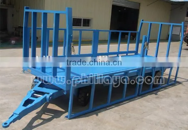 Full Type Flatbed Skeleton 20FT Shipping Container Dolly Transport Trailer With Turntable Drawbar
