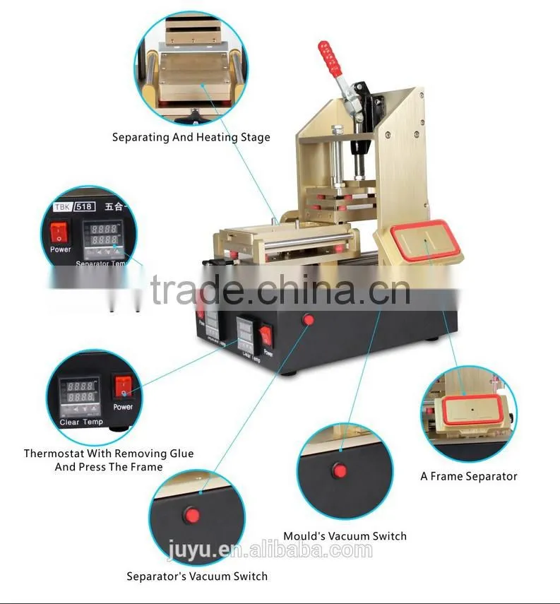 5 in 1 for samsung middle frame separation/for iphone frame installer/vacuum LCD separator/ lcd glue remove machine /TBK-518