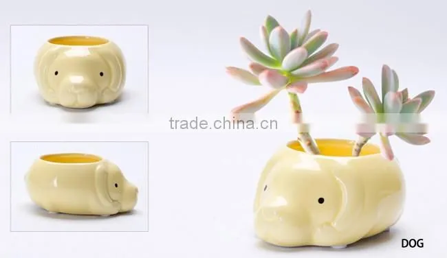 Cartoon succulent flowerpot ornaments small ceramic animal planters