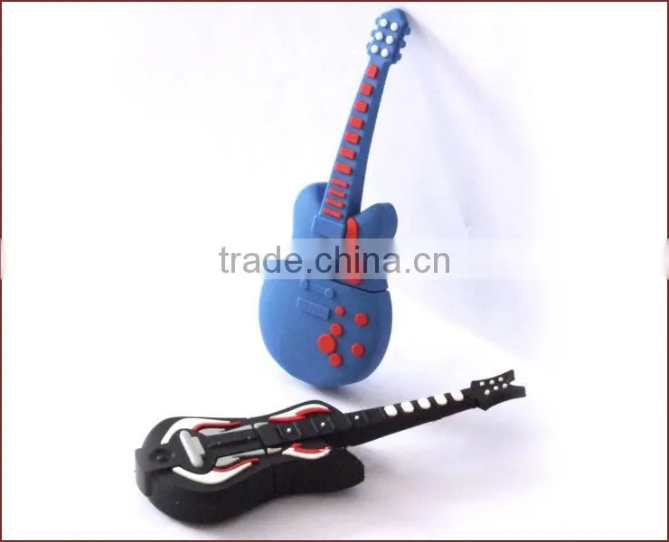 Custom manufacturer of PVC soft rubber fashion cartoon U disk shell creative USB flash drive shell guitar instrument