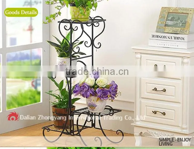 Office decoration metal spray paint multicolor flower stand for tables