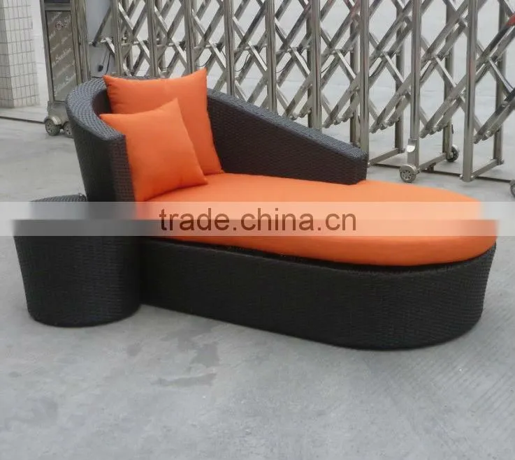 SGS test wicker rattan foot shape day bed sofa bed