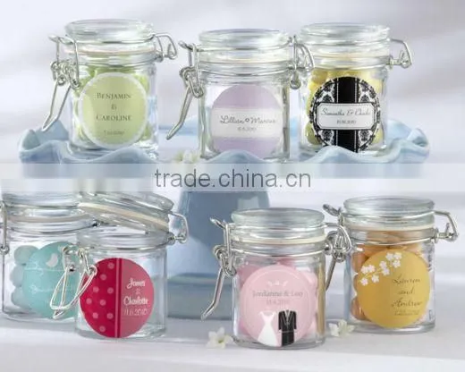 airtight glass tea sugar coffee pot with latch top lid
