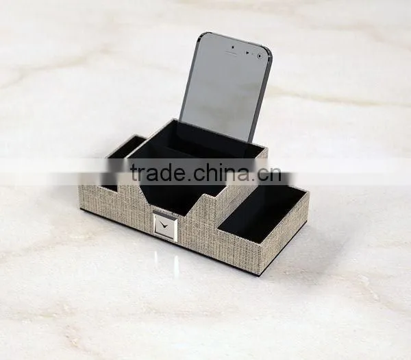 Eco-friendly Faux Leather Charging Organizer For Home/Office/Hotel